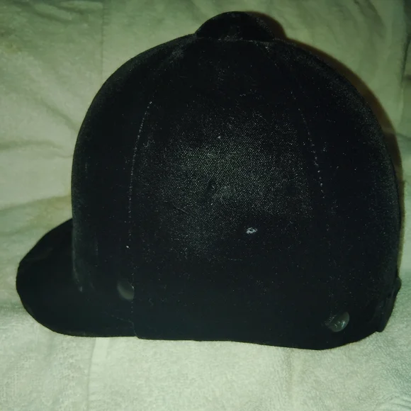 Wembley Elegant Black Velvet Equestrian Helmet Size 6 3/4